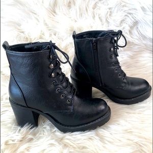 Combat heel boots